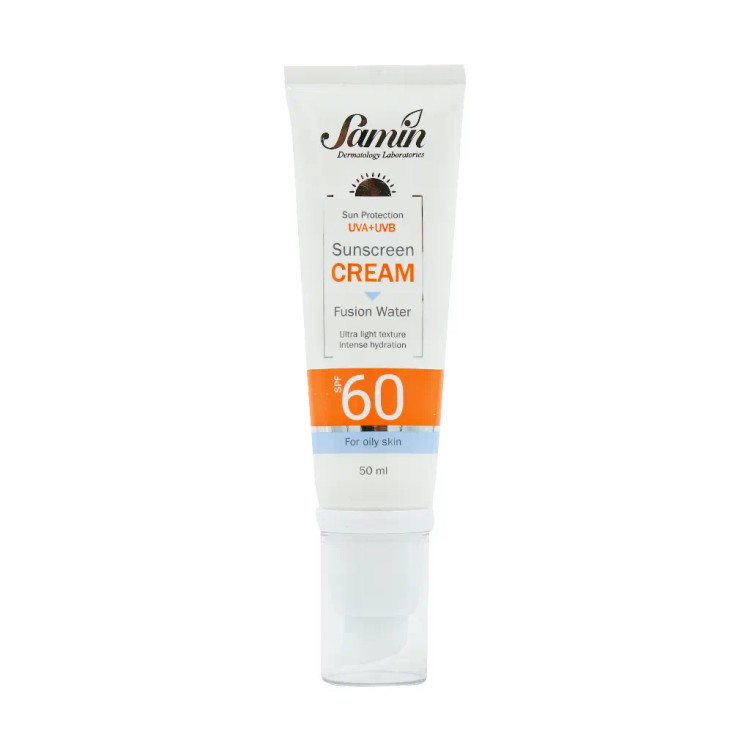 ثمین _کرم ضد آفتاب بی رنگ فیوژن واتر پوست چرب SPF60
