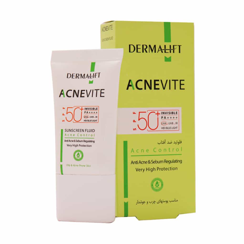 فلوئید ضد آفتاب آکنویت SPF50 درمالیفت مناسب پوست های چرب و جوشدار 40 میلی لیتر