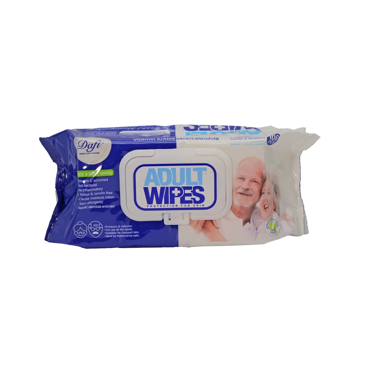 دافی _ دستمال مرطوب بزرگسال مدل Adult Wipes بسته 100 عددی