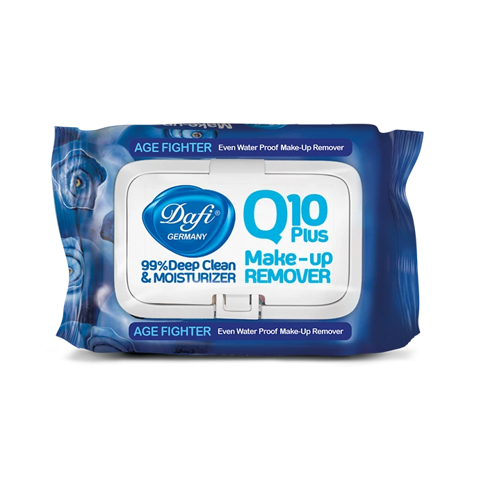 دافی _دستمال مرطوب پاک کننده آرایش Q10 Plus 50 عدد